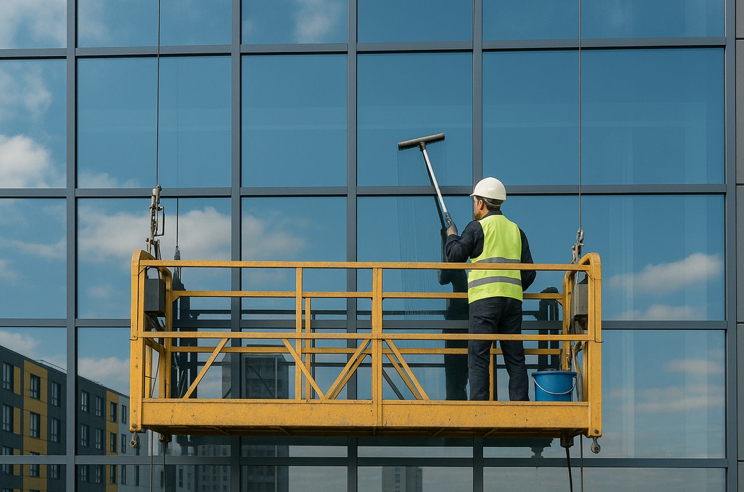 کلایمر چیست و خرید کلایمر بالابر نما برای شست و شوی نمای شیشه ای