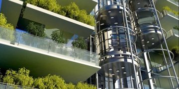 آسانسور از بیرون ساختمان