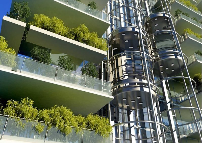 آسانسور از بیرون ساختمان