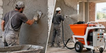 مقایسه سیمان‌کاری سنتی و سیمان‌کاری با دستگاه